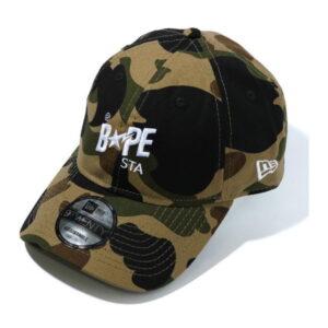 Casquette de baseball BAPE 1St Camo Bape STA New Era Panel Cap vert blanc 348367