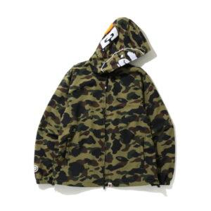 BAPE 1st Camo 2nd Ape Veste à capuche zippée Vert Blanc 347857