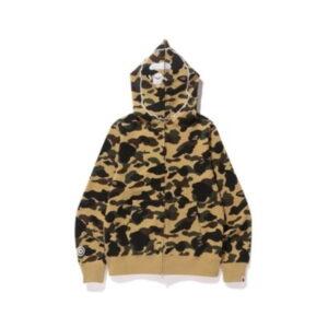 BAPE 1st Camo Ape Sweat à capuche zippé jaune jaune 348022