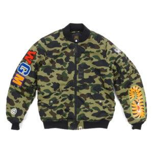 Veste BAPE 1st Camo Back Shark MA1 Jacket Vert Vert 348320
