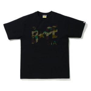 BAPE 1st Camo Bapesta Logo Tee Noir/Vert Noir/Vert 348493