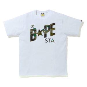 BAPE 1st Camo Bapesta Logo Tee Blanc/Vert Blanc/Vert 348449