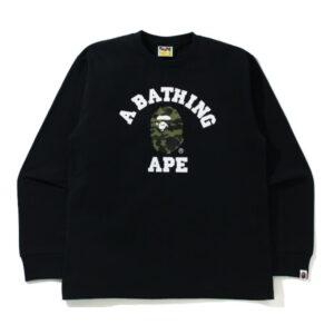 BAPE 1st Camo College L/S Tee (SS21) Noir/Vert Noir/Vert 349539