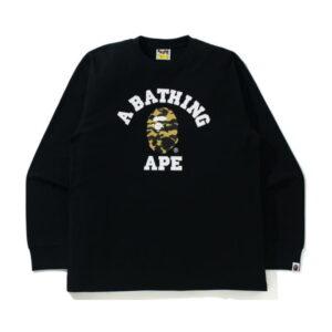 BAPE 1st Camo College L/S Tee (SS21) Noir/Jaune Noir/Jaune 349531