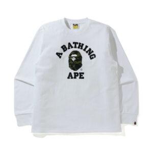 BAPE 1st Camo College L/S Tee (SS21) Blanc/Vert Blanc/Vert 349505