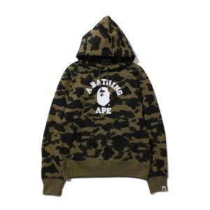 Sweat à capuche BAPE 1st Camo College (FW19) Vert Vert 350288