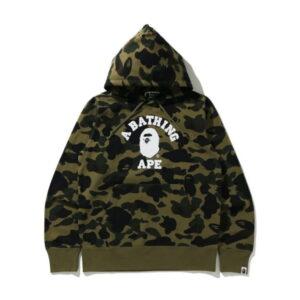 Sweat à capuche BAPE 1st Camo College (SS21) Vert Vert 350251