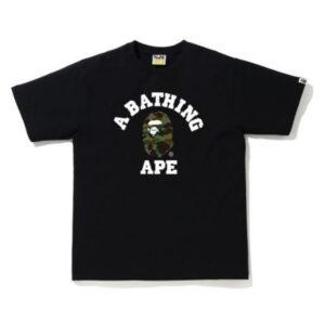 T-shirt BAPE 1st Camo College (SS20) Noir/Vert Rose 351025