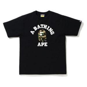 T-shirt BAPE 1st Camo College (SS20) Noir/Jaune Bleu 351008