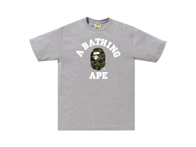 BAPE 1st Camo College Tee Gris Gris 353920