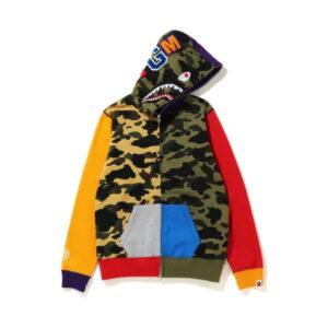 BAPE 1st Camo Crazy Shark Sweat à capuche zippé Multi Multi 354065