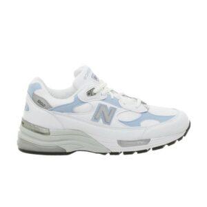 Baskets Wmns New Balance 992 Made in USA 2E Wide Blanc Bleu Ciel W992BW 2E