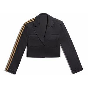 Veste de costume adidas Ivy Park Crop (grande taille) Noir Blanc 353938