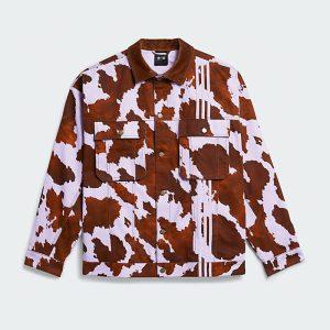 Veste adidas Ivy Park Denim Cow-Print (tous les sexes) AOP peau de vache/violet brillant bleu 350351
