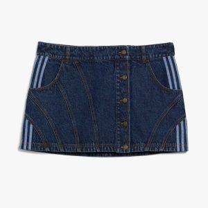 adidas Ivy Park Denim Jupe (Grande taille) Denim foncé Blanc 349410