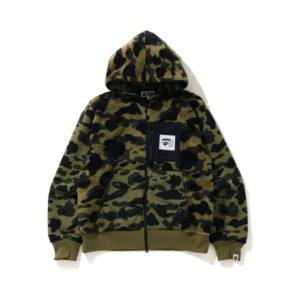 BAPE 1St Camo Veste à capuche entièrement zippée Vert Vert 361416