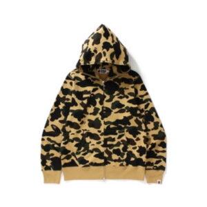 BAPE 1st Camo Full Zip Sweat à capuche Jaune Jaune 357161