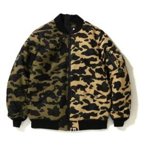 Veste BAPE 1st Camo Half MA-1 Jaune/Vert Jaune/Vert 361444