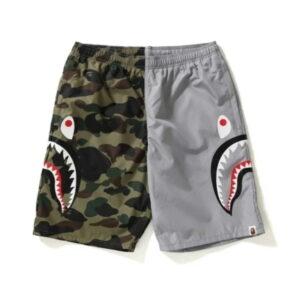 Short de sport BAPE 1st Camo Half Shark Beach Shorts Gris/Vert Gris/Vert 361455