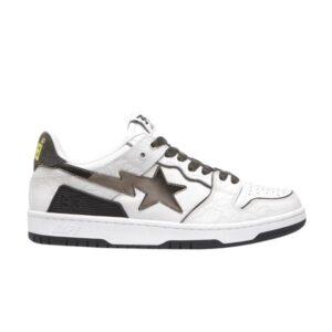 Baskets BAPE Sk8 Sta Blanc Argent Métallisé 1H80191020