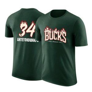 T-shirt DPOY Bucks Antetokounmpo Flames Bleu 373101