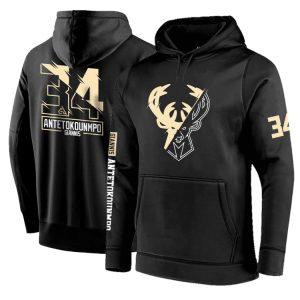 DPOY Milwaukee Bucks Antetokounmpo Sweat à capuche Noir, Vert, Blanc 365853