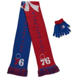 Écharpe FOCO Philadelphia 76ers Ensemble combiné gants et écharpe Noir 3929010