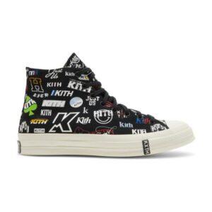 Baskets Kith x Converse Chuck 70 High 10e anniversaire – Noir Noir 172465C