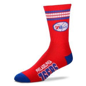 Chaussettes pour hommes For Bare Feet Philadelphia 76ers 4-Stripe Deuce Performance Crew Violet 1785911