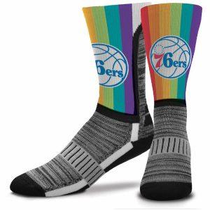 Chaussettes pour hommes pieds nus Philadelphia 76ers V-Curve Rainbow Crew 4315280