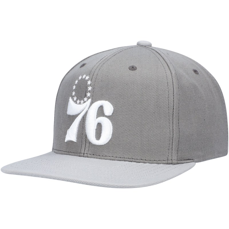 Mitchell & Ness Gris Philadelphia 76ers Cool Snapback Chapeau Marron 4560686