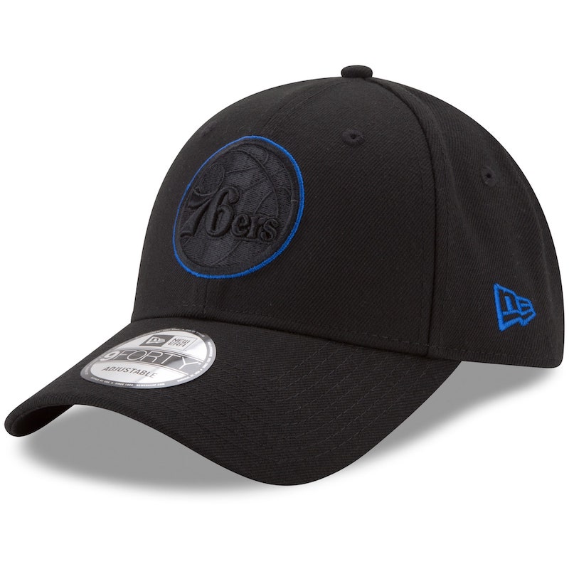 Casquette réglable New Era noire des Philadelphia 76ers 9FORTY pour hommes 2814191