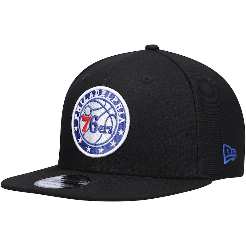 Casquette Snapback 9FIFTY Snapback Team Color Pop New Era des Philadelphia 76ers noire pour hommes 4269322