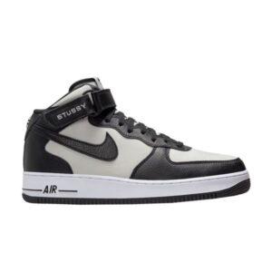 Stussy x Nike Air Force 1 Mid Noir Blanc DJ7840 002