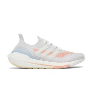 Baskets Wmns adidas UltraBoost 21 blanc brillant rose FY0396