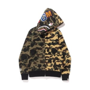 BAPE 1st Camo Half Shark Sweat à capuche zippé Vert/Camo Vert/Camo 422288