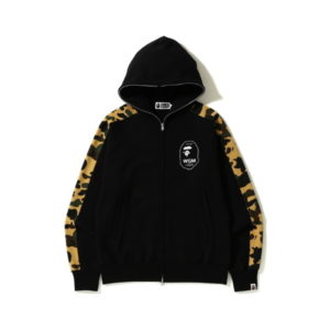 BAPE 1st Camo Line Sweat à capuche entièrement zippé Noir/Jaune Noir/Jaune 428380