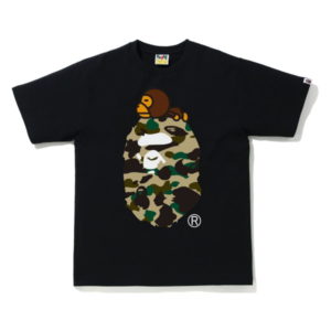 BAPE 1st Camo Milo sur Big Ape Tee (FW21) Noir/Jaune Gris 428735