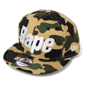 Casquette de baseball BAPE 1st Camo New Era Snap Back Cap jaune jaune 428936