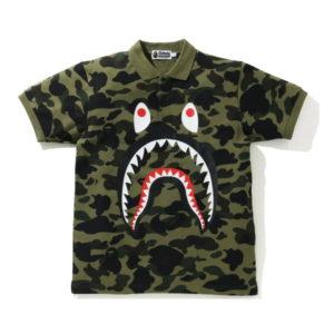 BAPE 1st Camo Shark Polo Vert Vert 433291
