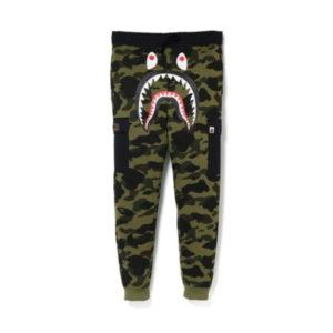 Pantalons de survêtement BAPE 1st Camo Shark Slim Sweat Cargo Pants Vert Vert 433716