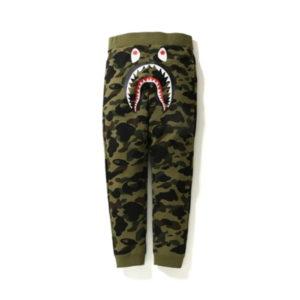 Pantalons de survêtement BAPE 1st Camo Shark Slim Sweat Pants Vert Blanc 433837