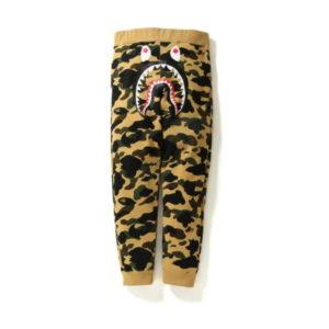 Pantalons de survêtement BAPE 1st Camo Shark Slim Sweat Pants Jaune Jaune 433771