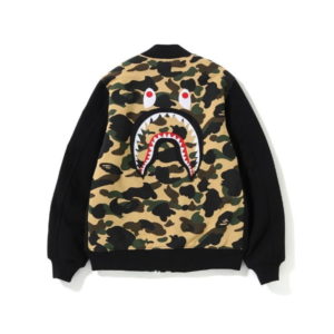 Veste BAPE 1st Camo Shark Sweat MA-1 Noir/Jaune Violet 434825