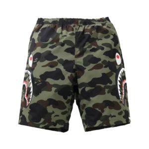 Short de sport BAPE 1st Camo Side Shark Beach Shorts Vert Vert 434883