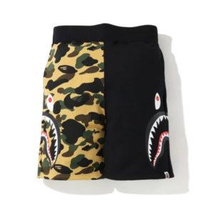 Short de sport BAPE 1st Camo Side Shark Sweatshort Noir/Jaune Noir/Jaune 434898