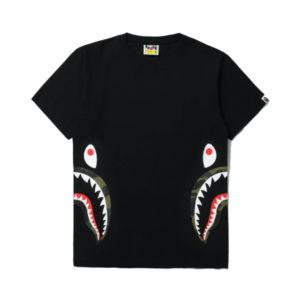 BAPE 1st Camo Side Shark Tee Noir/Vert Blanc 435511