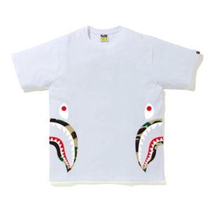 BAPE 1st Camo Side Shark Tee Blanc/Jaune Blanc/Jaune 435483
