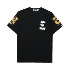 BAPE 1st Camo Sleeve Pocket Tee Noir Noir 435519