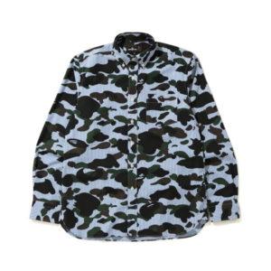 BAPE 1st Camo Stripe BD Chemise Bleu Bleu 436116